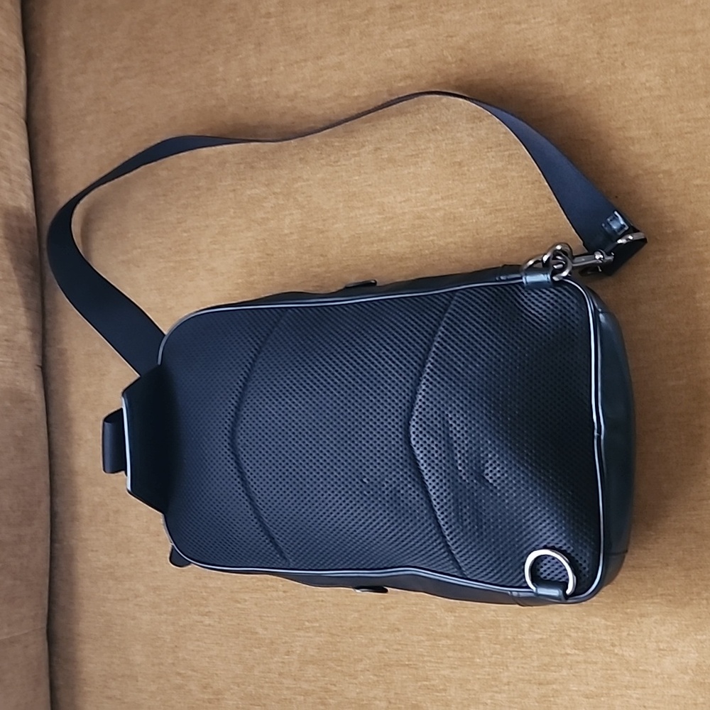 Coach Black and Gray Messenger Bag with Monogram Design - Picture 3 of 5